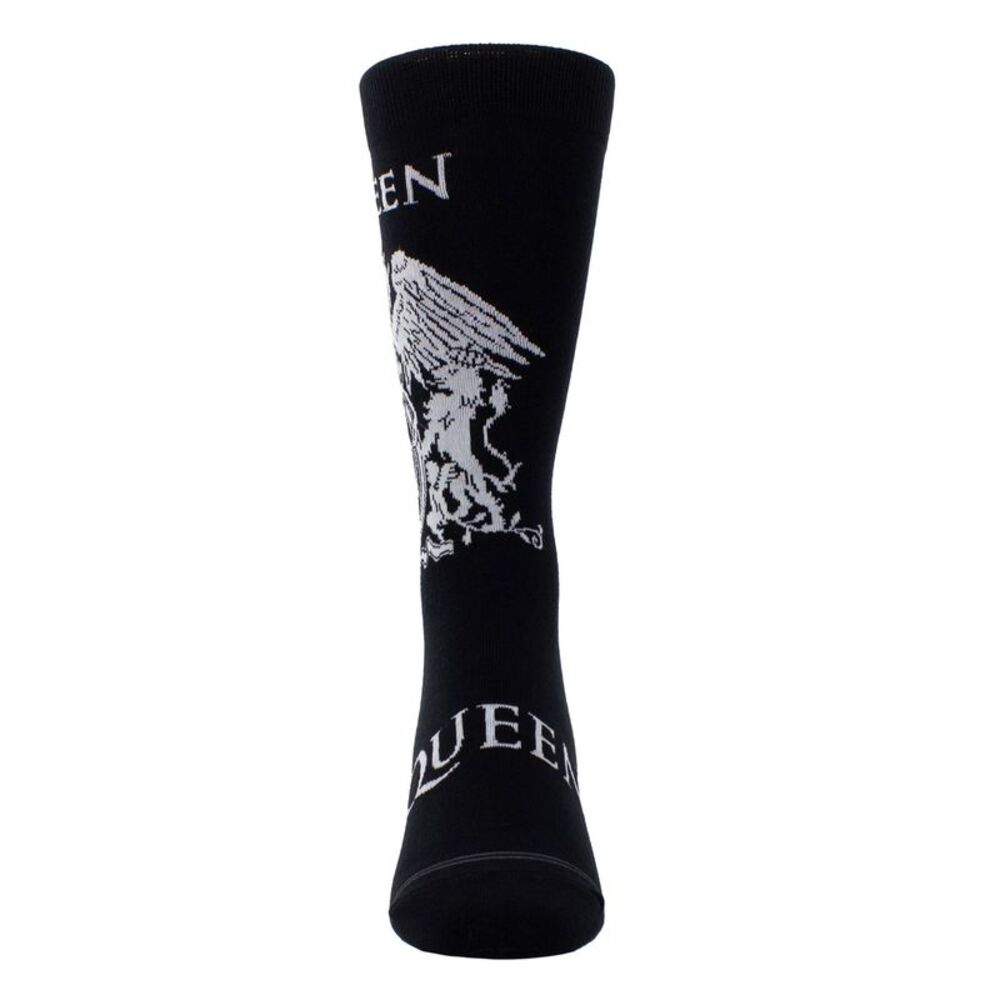 Queen Unisex Adult Crest Crew Socks / Black